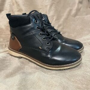 Tahari Black and Brown Kids Lace-Up Boots.